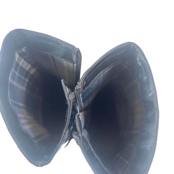 Black Patent Leather Mid-Calf Boots – Size 9 – Made in Italy, Re-Soled, 3.5” Hee - Picture 9 of 16